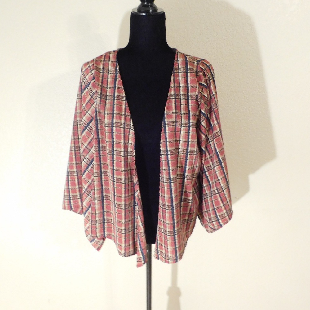 Orange Blue and Cream Kimono Cardigan